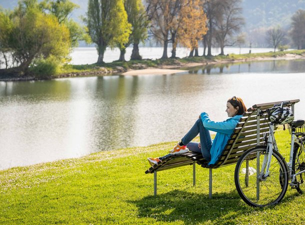Rast am Rheinradweg bei Osterspai