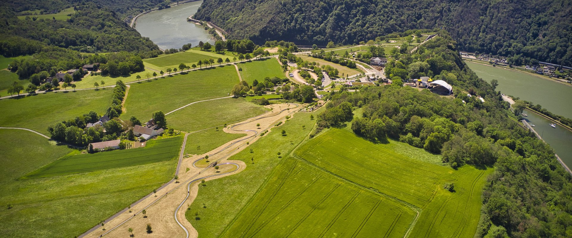 Luftbild vom Loreley-Plateau