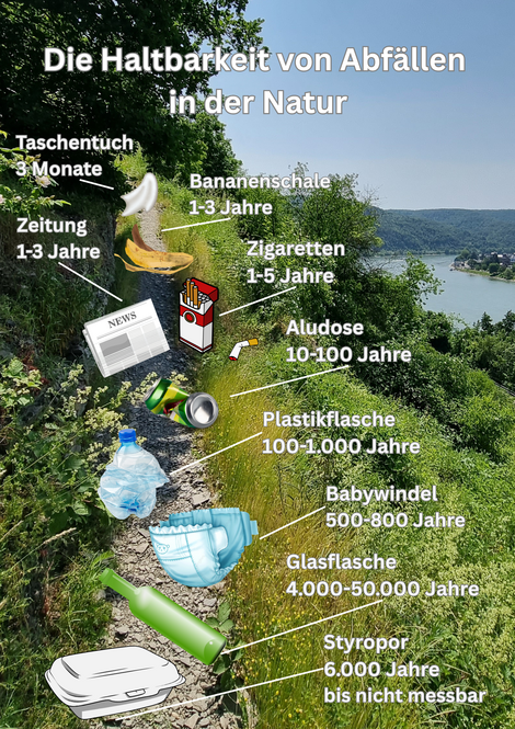 Verrottungszeiten von Abfällen in der Natur