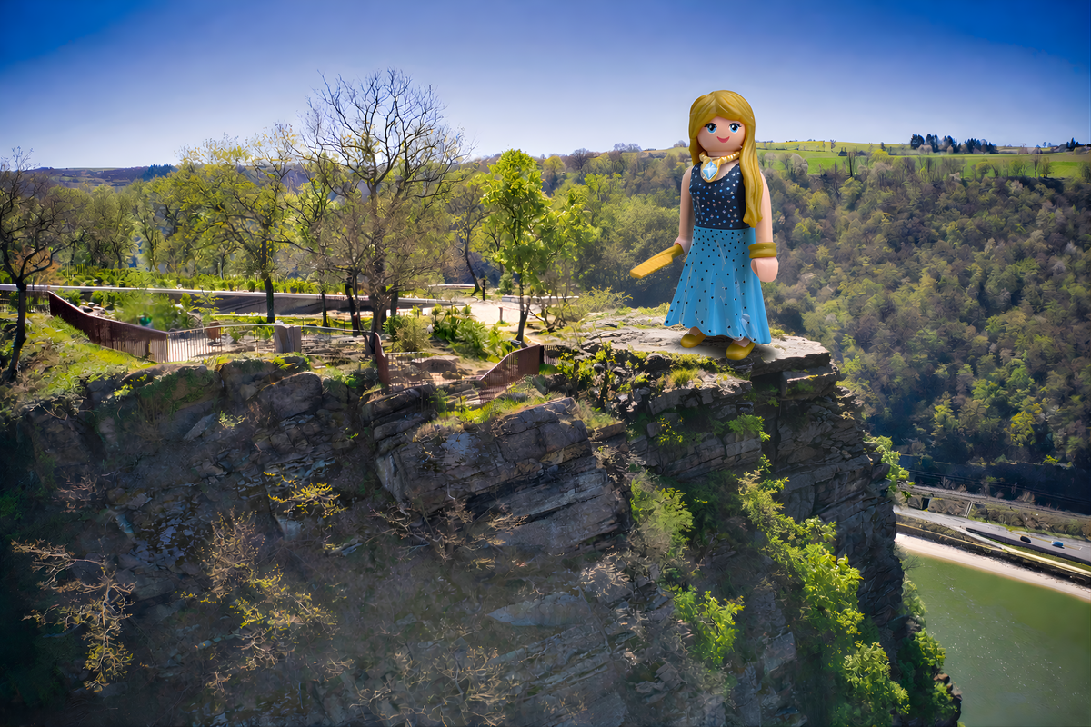 Playmobil Figur auf Felsen