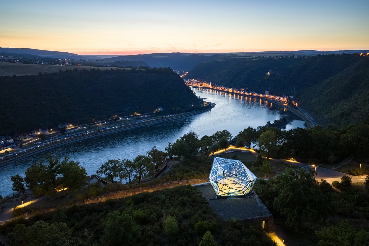 Abendstimmung Loreley mit Gläsernem Fels