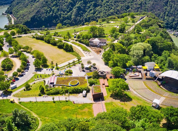 Luftbild des Loreley-Plateaus