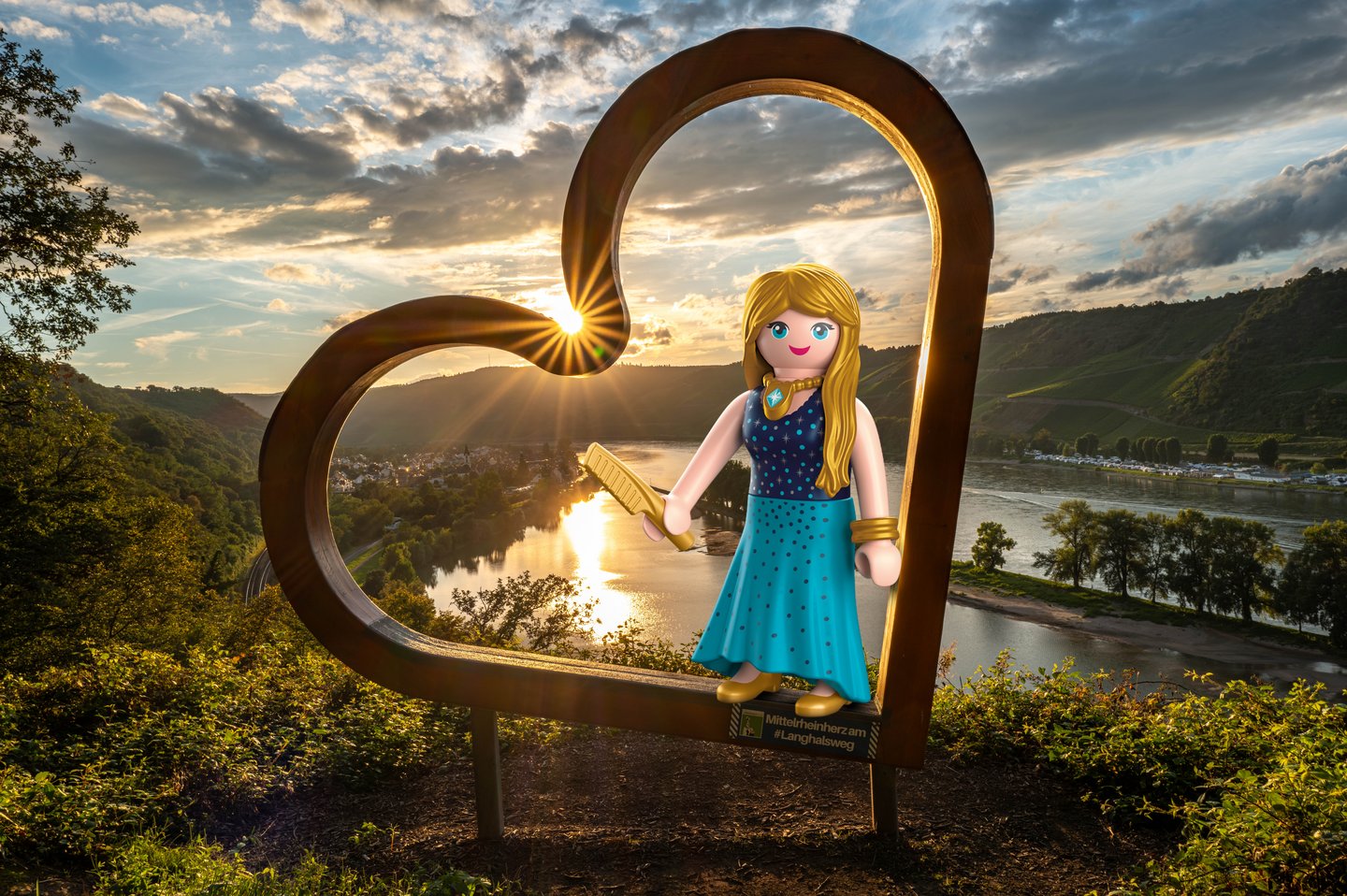 Playmobil Loreley und Mittelrheinherz in Osterspai